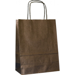 Torba papierowa 18x8x22 czarna eko prążek